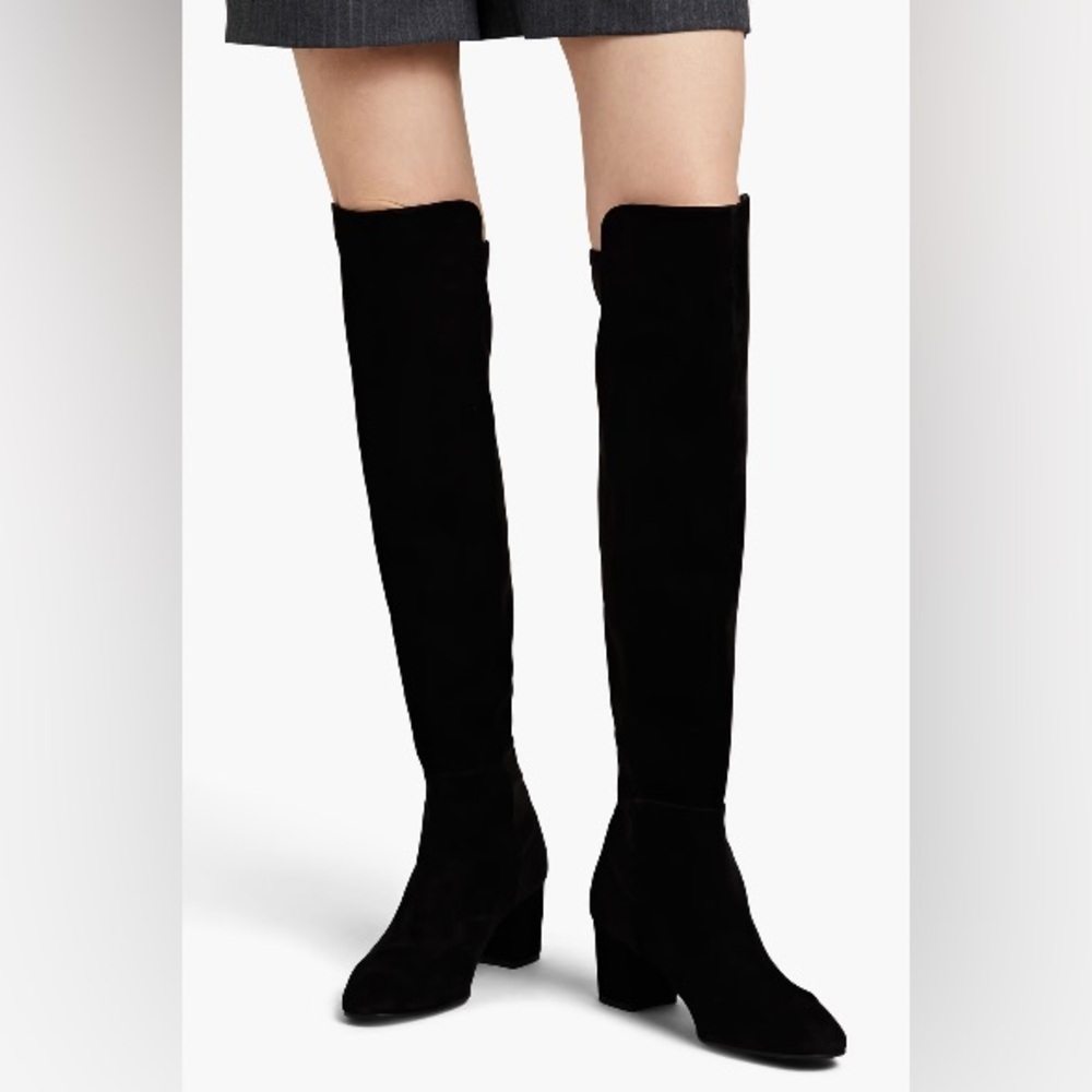 Stuart Weitzman Black Over-the-Knee Suede Boots
